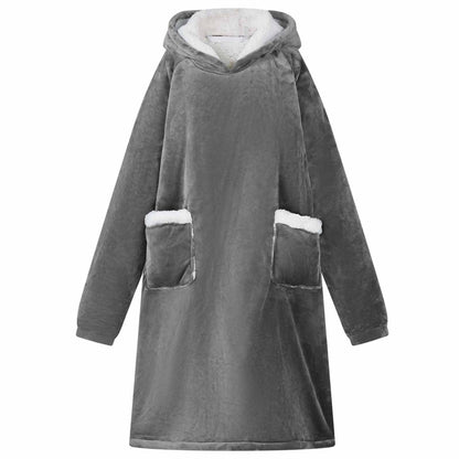 Decken-Hoodie Dunkelgrau M Fleece und Flanell