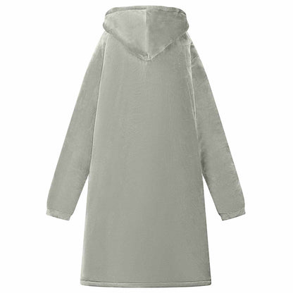 Decken-Hoodie Grau M Fleece und Flanell