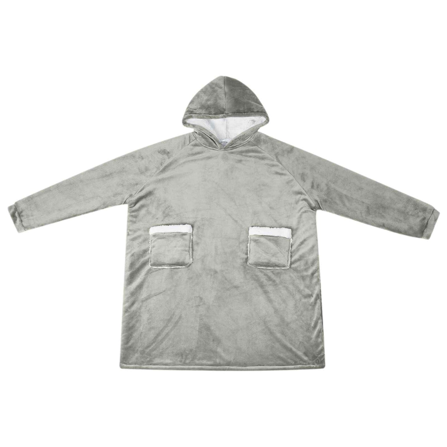 Decken-Hoodie Grau M Fleece und Flanell
