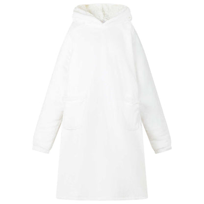 Decken-Hoodie Weiß M Fleece und Flanell