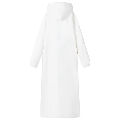 Decken-Hoodie Weiß M Fleece und Flanell