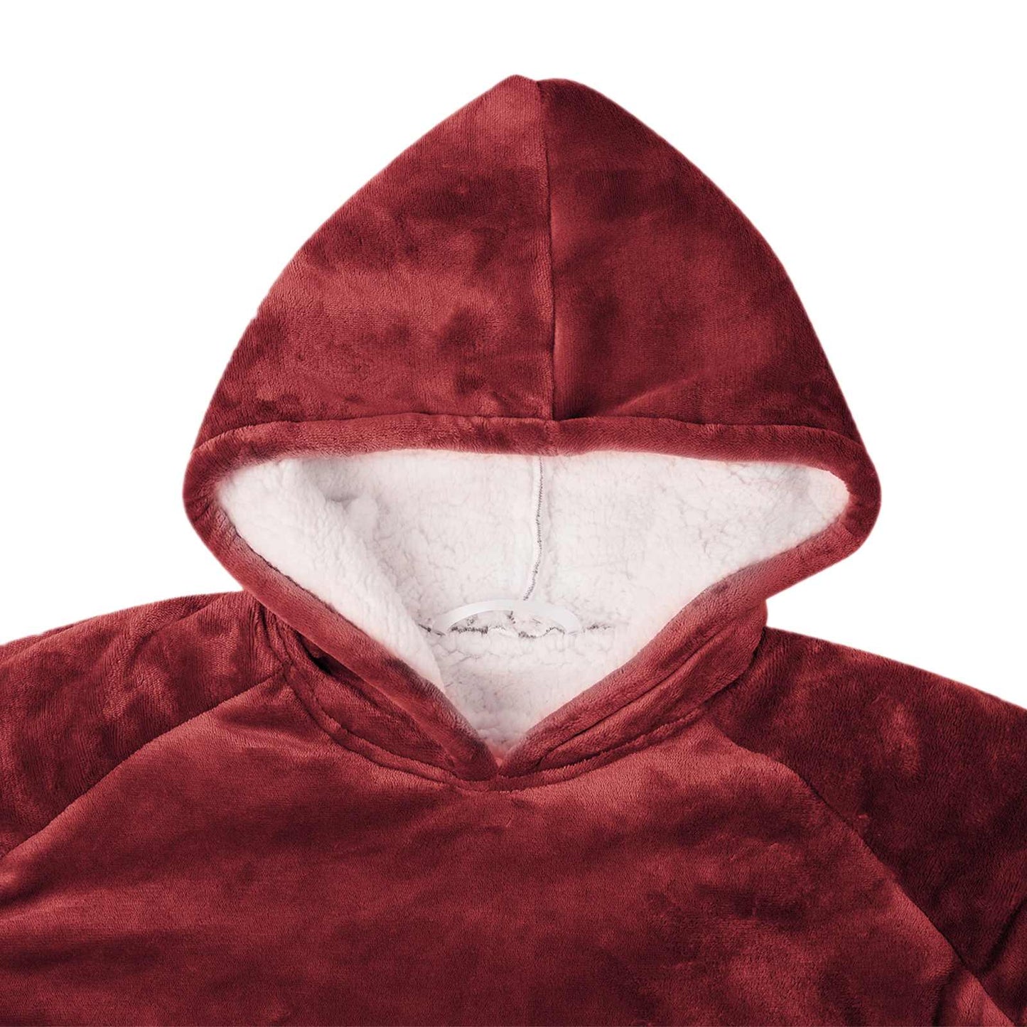 Decken-Hoodie Bordeauxrot M Fleece und Flanell