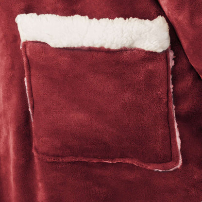 Decken-Hoodie Bordeauxrot L Fleece und Flanell