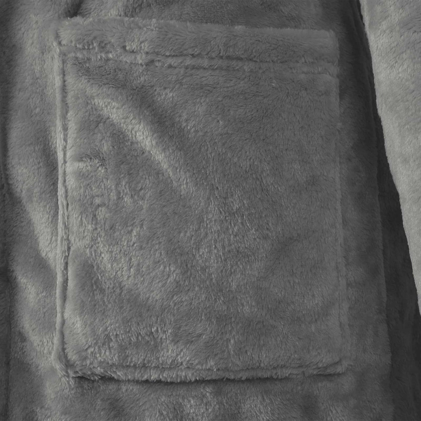 Bademantel Hoodie Dunkelgrau XL Flanell