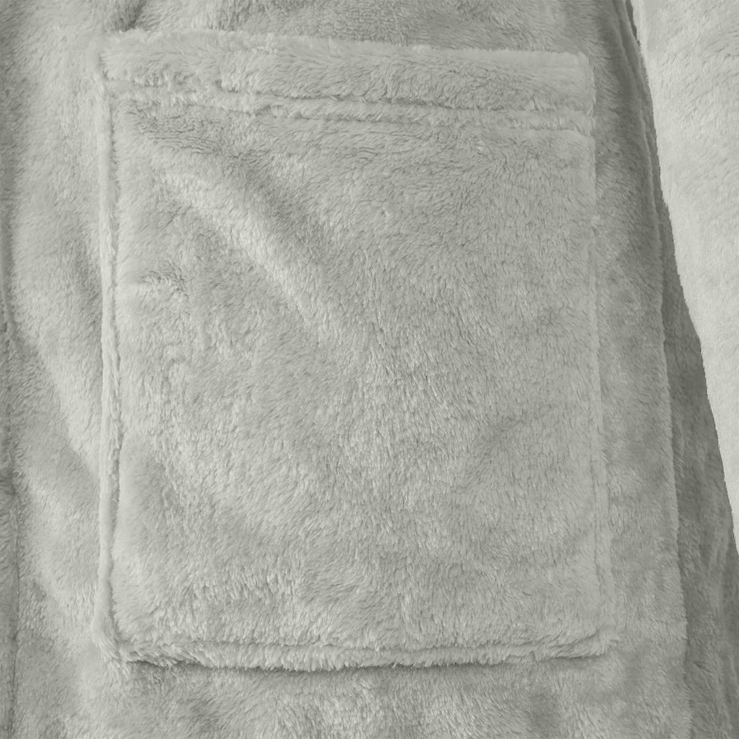 Bademantel Hoodie Grau S Flanell