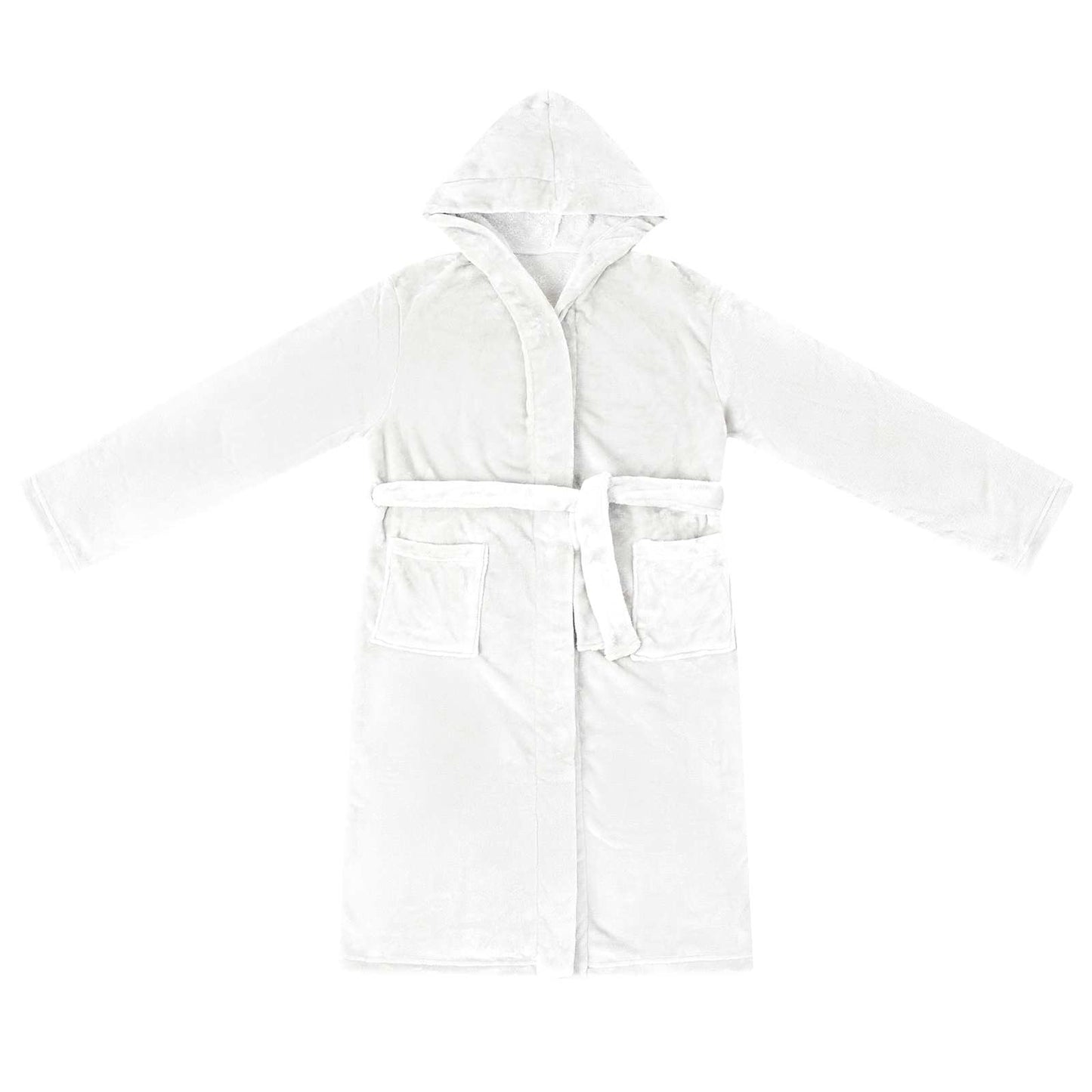 Bademantel Hoodie Weiß XXL Flanell