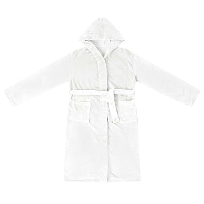 Bademantel Hoodie Weiß XXL Flanell