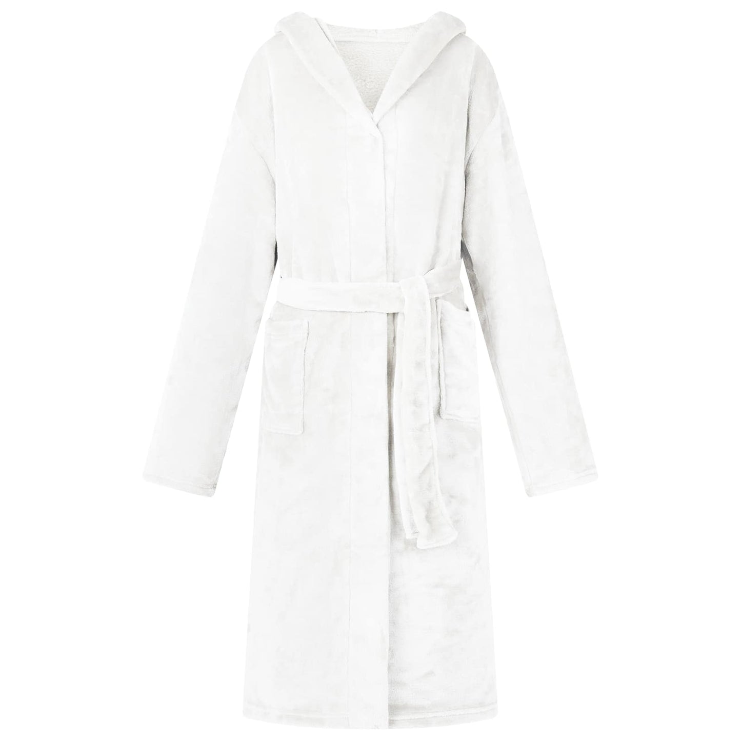 Bademantel Hoodie Weiß XXXL Flanell