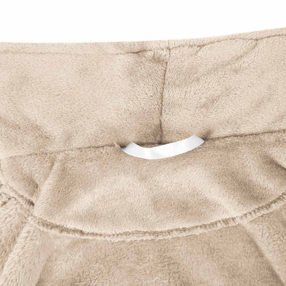 Bademantel ohne Kapuze Beige XXXL Flanell