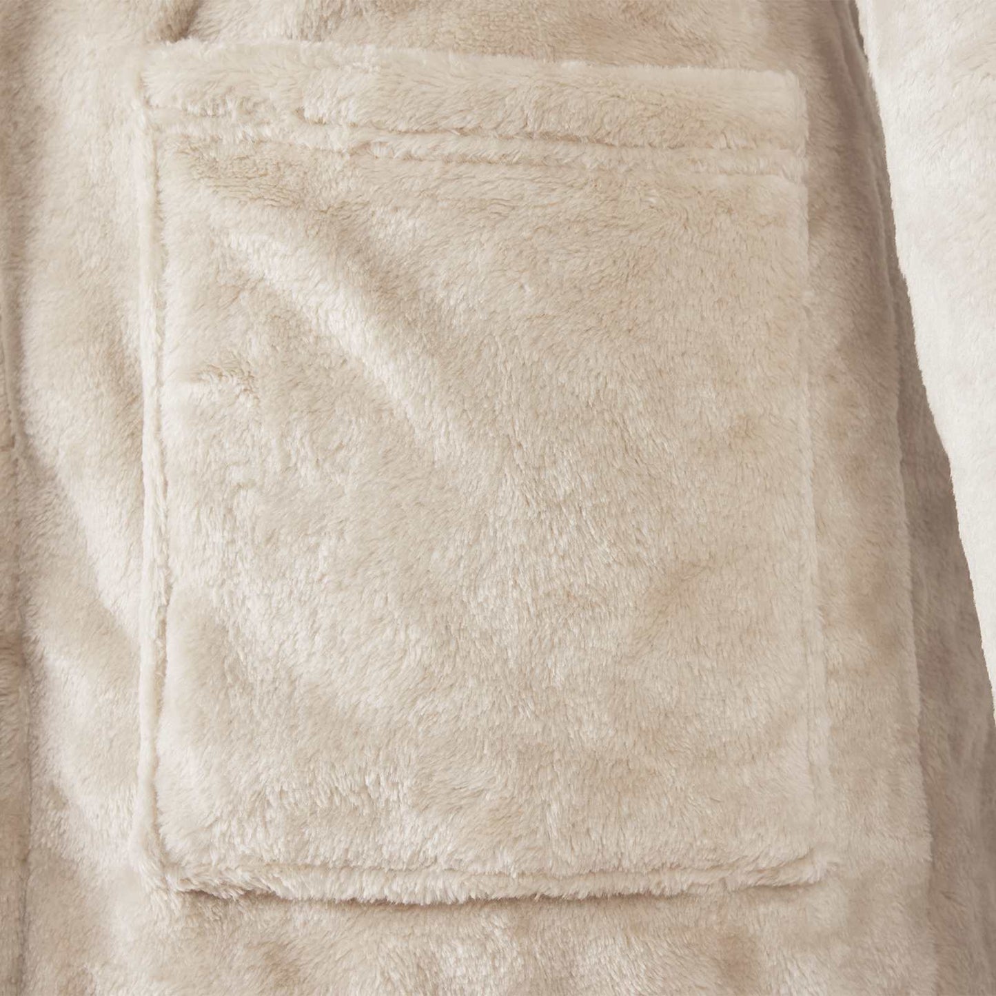 Bademantel ohne Kapuze Beige XXXL Flanell