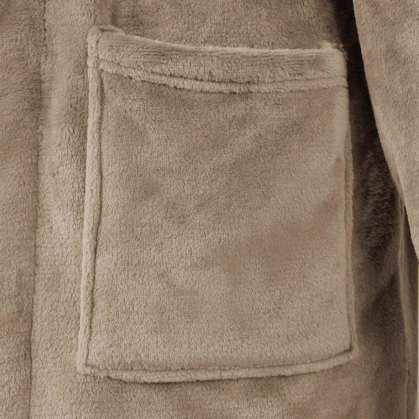 Bademantel ohne Kapuze Kamel XXXL Flanell