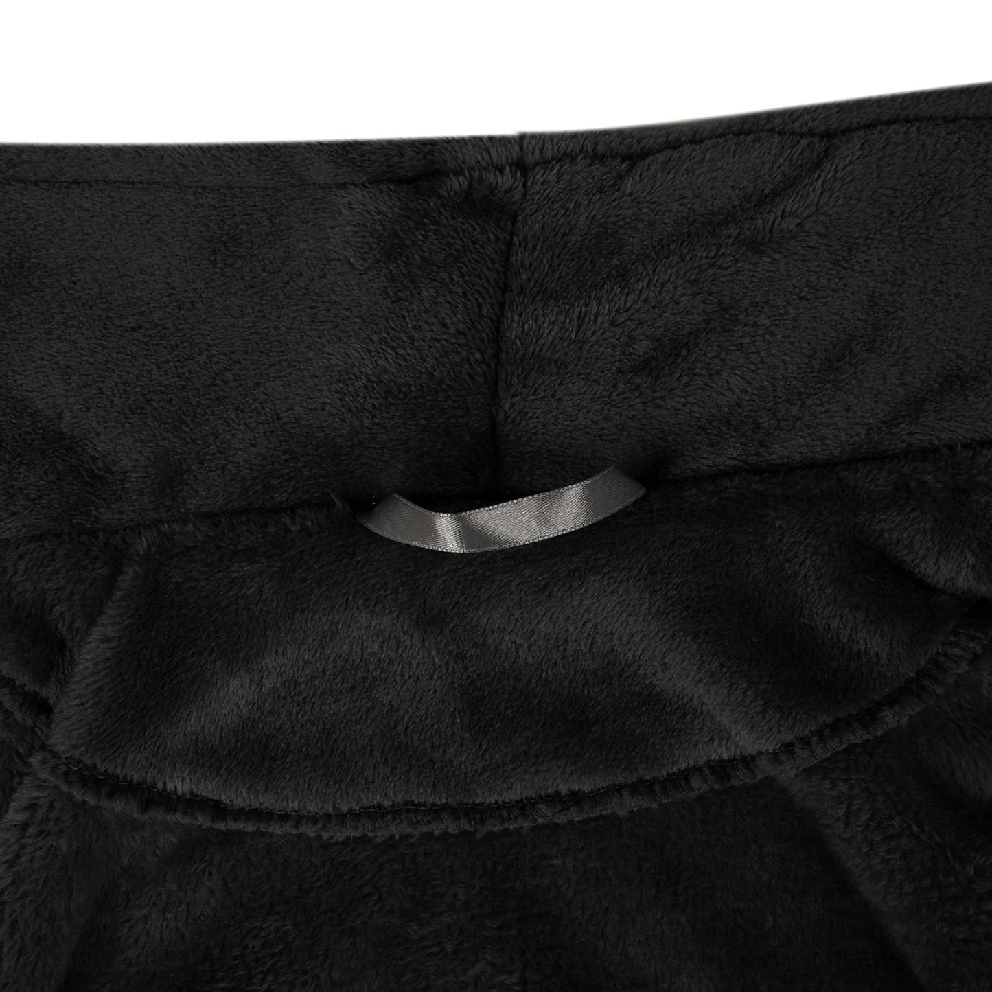 Bademantel ohne Kapuze Schwarz S Flanell