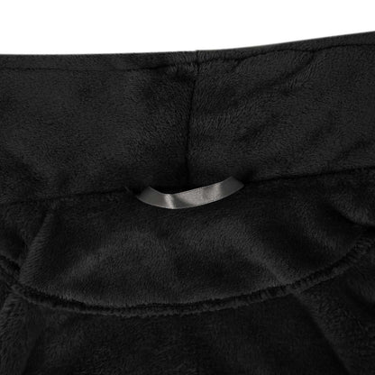 Bademantel ohne Kapuze Schwarz L Flanell