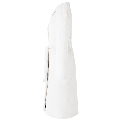 Bademantel ohne Kapuze Weiß S Flanell