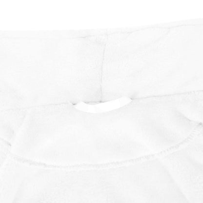 Bademantel ohne Kapuze Weiß L Flanell