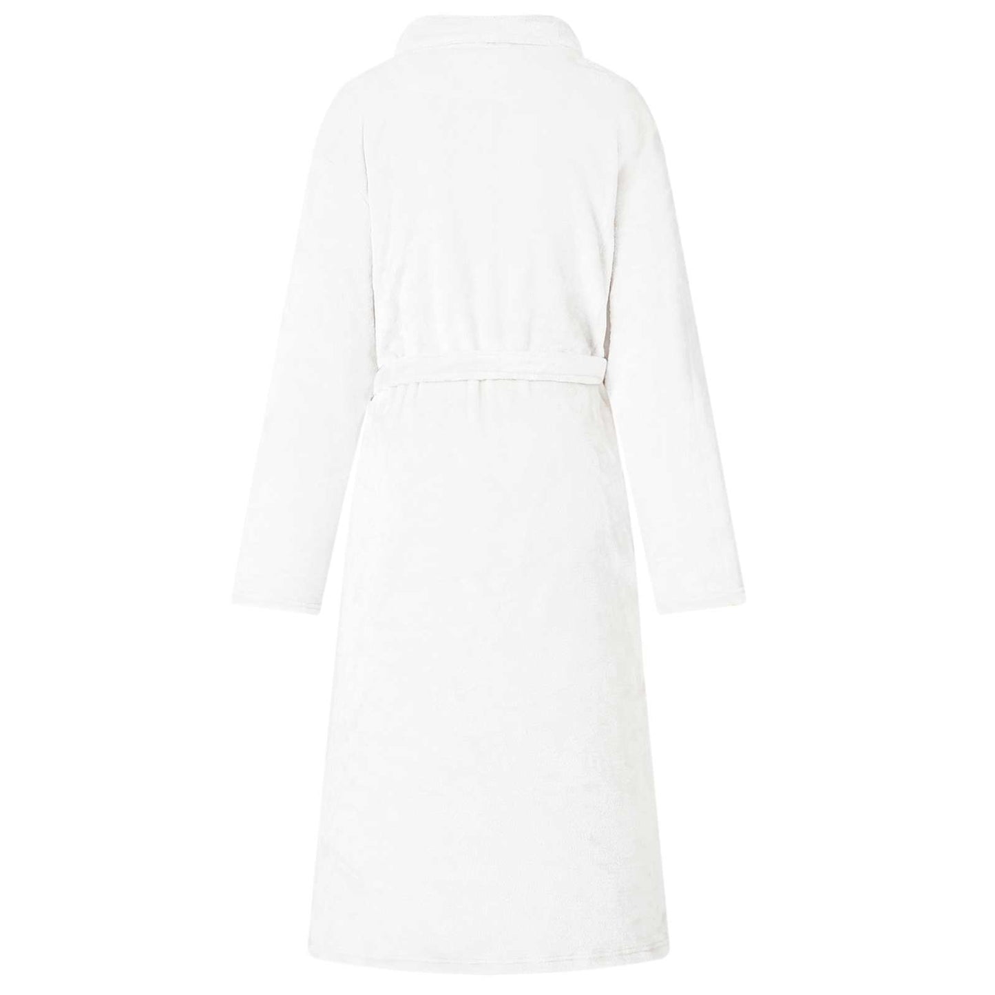 Bademantel ohne Kapuze Weiß L Flanell
