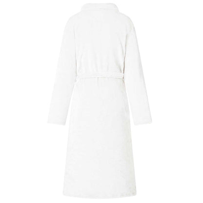 Bademantel ohne Kapuze Weiß L Flanell