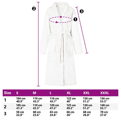 Bademantel ohne Kapuze Weiß L Flanell