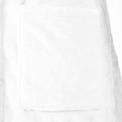 Bademantel ohne Kapuze Weiß XXL Flanell
