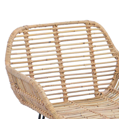 Barstuhl 2 pcs Natur 55 x 52 x 92 cm Rattan und Eisen