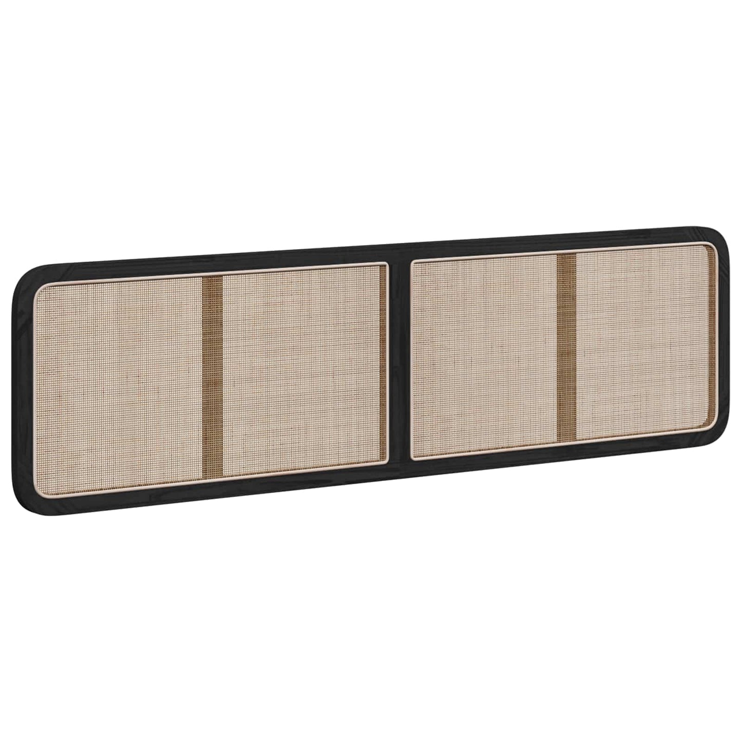 Kopfteil mit Kopfteil Schwarz 200 x 55 x 3 cm Rattan