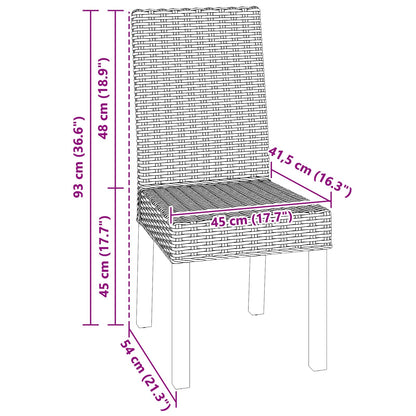 Esszimmerstuhl 2 pcs Kubu Grau 45 x 54 x 93 cm