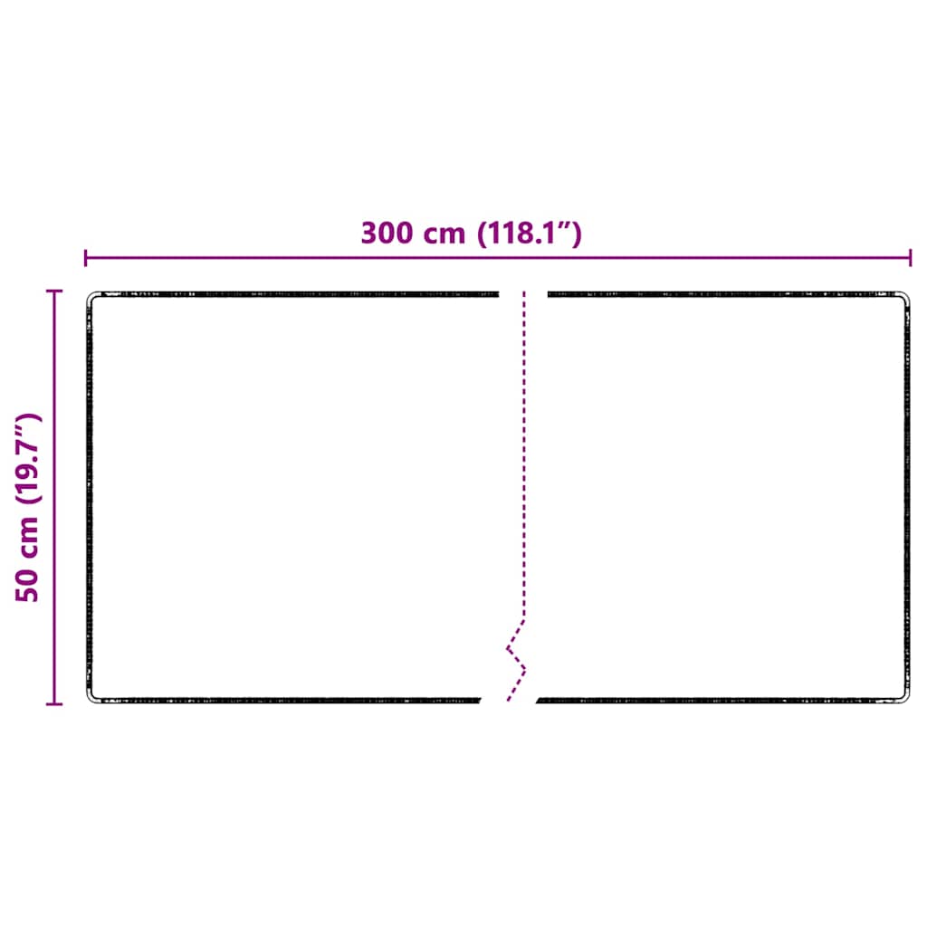 Teppichläufer Schwarz 50 x 300 cm 100% Polypropylen Tuft