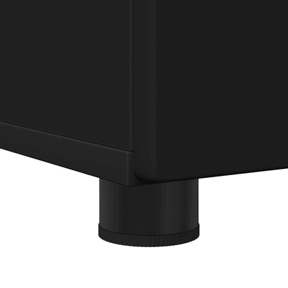 Badezimmermöbel-Set 3 pcs Schwarz Holzwerkstoff & Metall