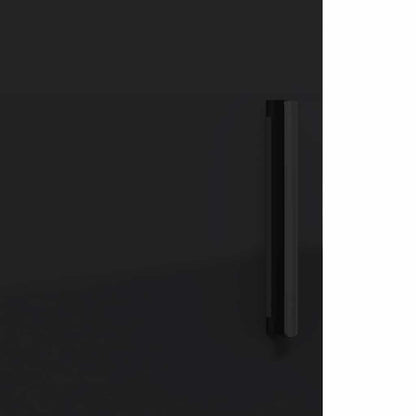 Badezimmermöbel-Set 3 pcs Schwarz Holzwerkstoff & Metall