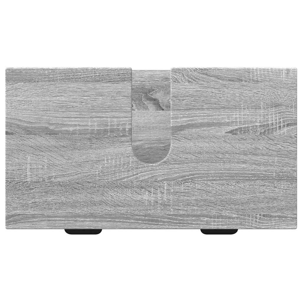 Badezimmermöbel-Set mit Tür Graues Sonoma Holzwerkstoff, Metall