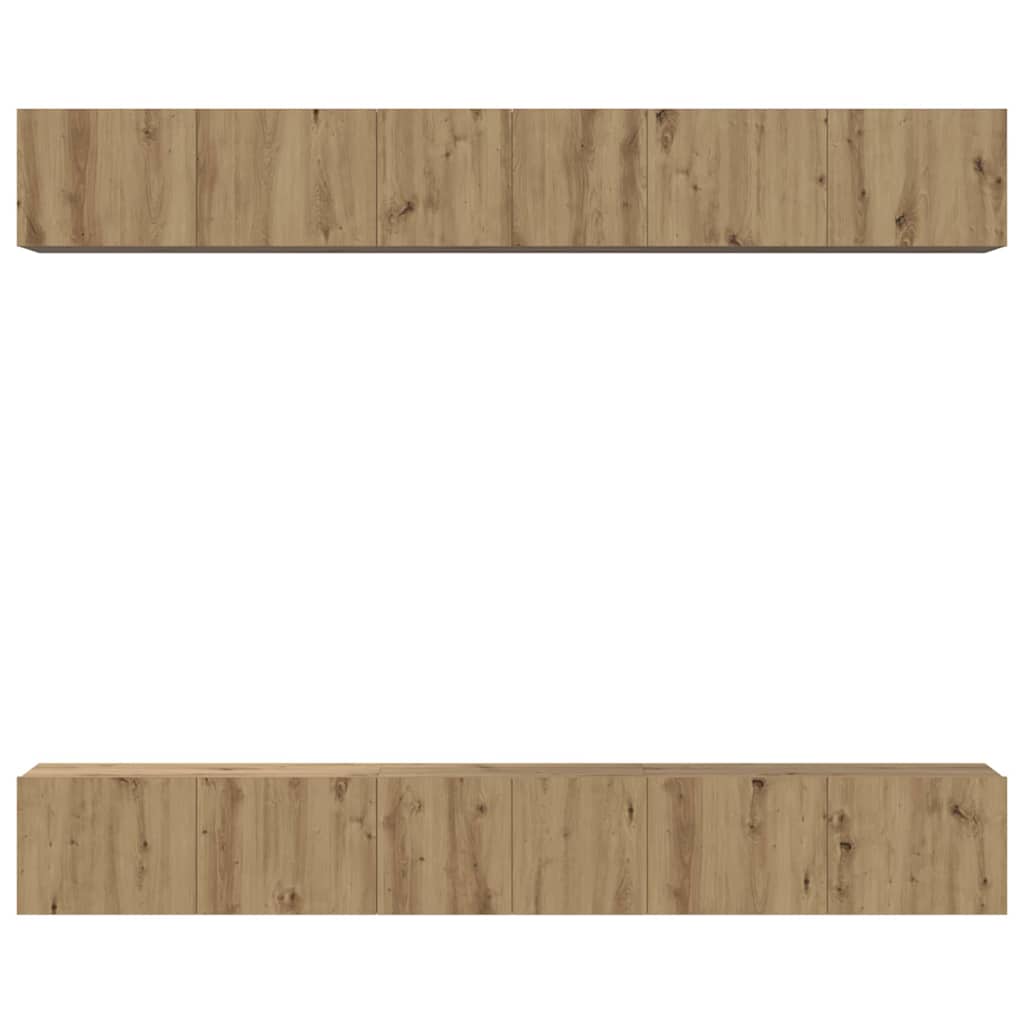 TV-Schrankset Wandmontiert 6 pcs Artisan-Eiche Holzwerkstoff