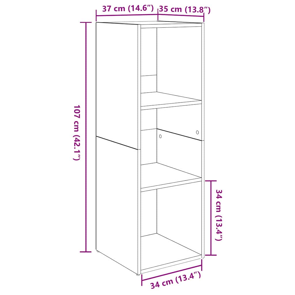 TV-Schrankset Wandmontiert 4 pcs Artisan-Eiche 37 x 35 x 107 cm