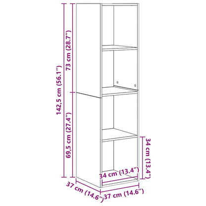 TV-Schrankset 2 pcs Schwarz Eichen-Optik 37 x 37 x 142,5 cm