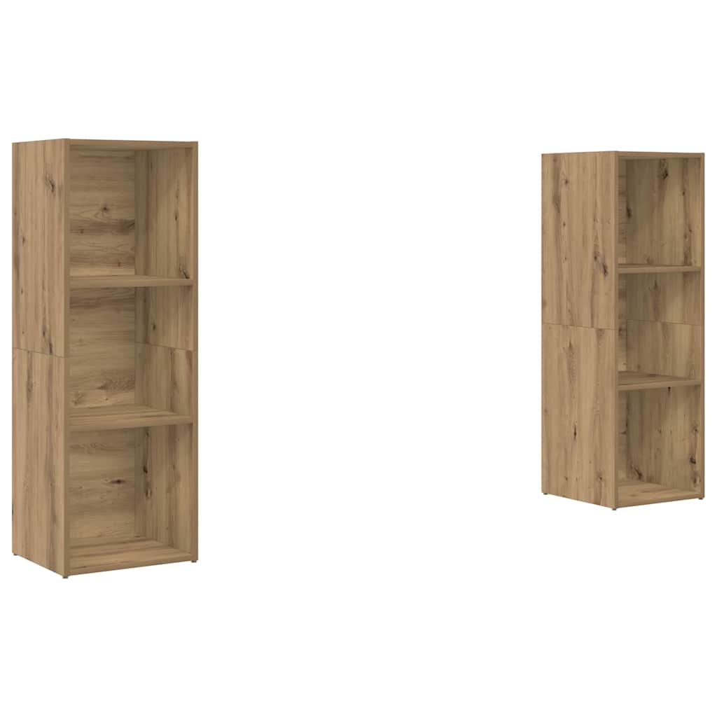 TV-Schrankset Wandmontiert 2 pcs Artisan-Eiche 107 x 35 x 37 cm