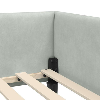 Eckbettgestell Hellgrau 90 cm x 190 cm SamtundSperrholz