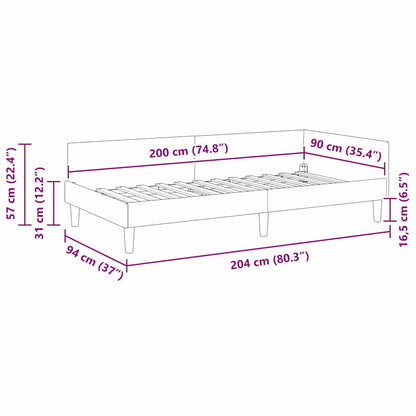 Eckbettgestell Dunkelgrün 90 cm x 200 cm SamtundSperrholz