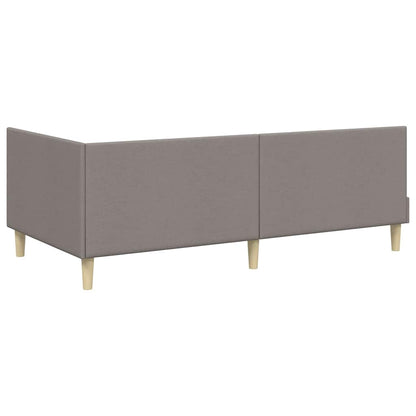Eckbettgestell Taupe 80 cm x 200 cm Stoff und Sperrholz