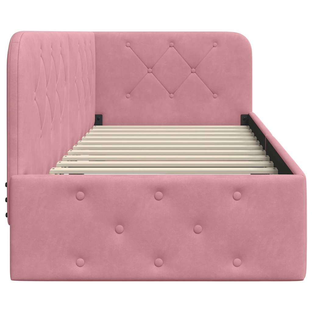 Eckbettgestell Rosa 80 x 200 cm Samt