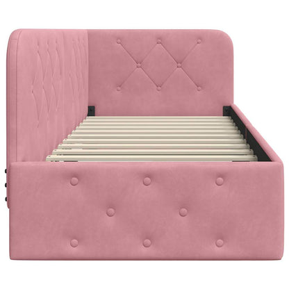Eckbettgestell Rosa 80 x 200 cm Samt