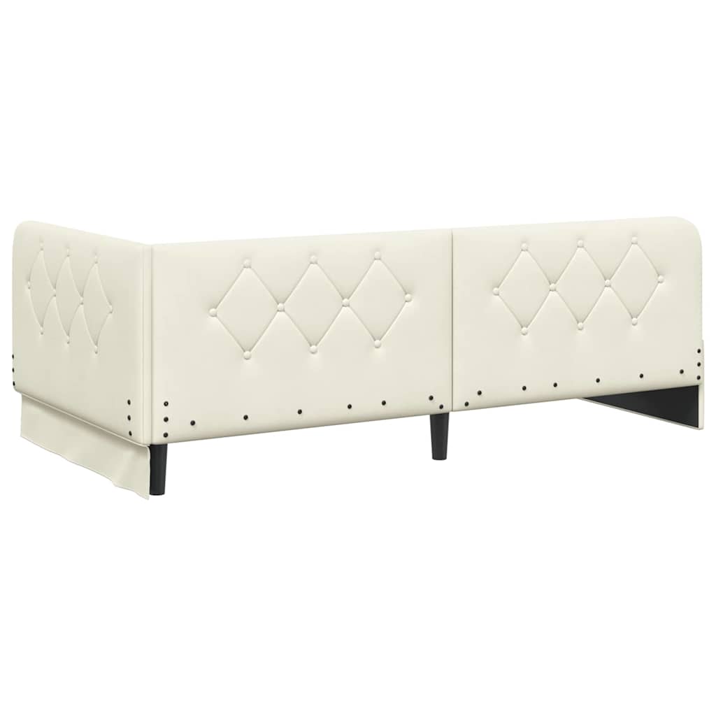 Eckbettgestell Creme 100 x 200 cm Samt