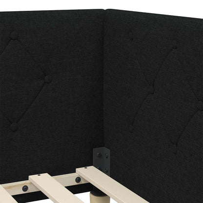 Eckbettgestell Schwarz 80 x 200 cm Stoff