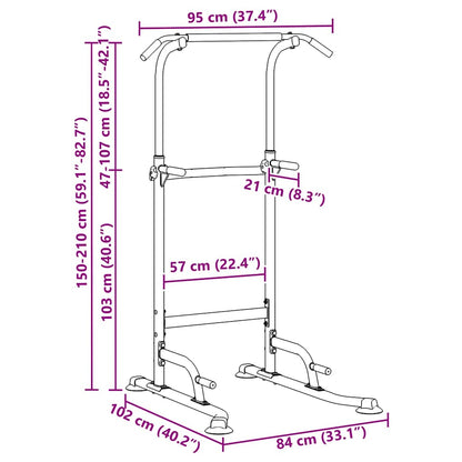 Power Turm Dip Station Schwarz 102 x 95 x 210 cm