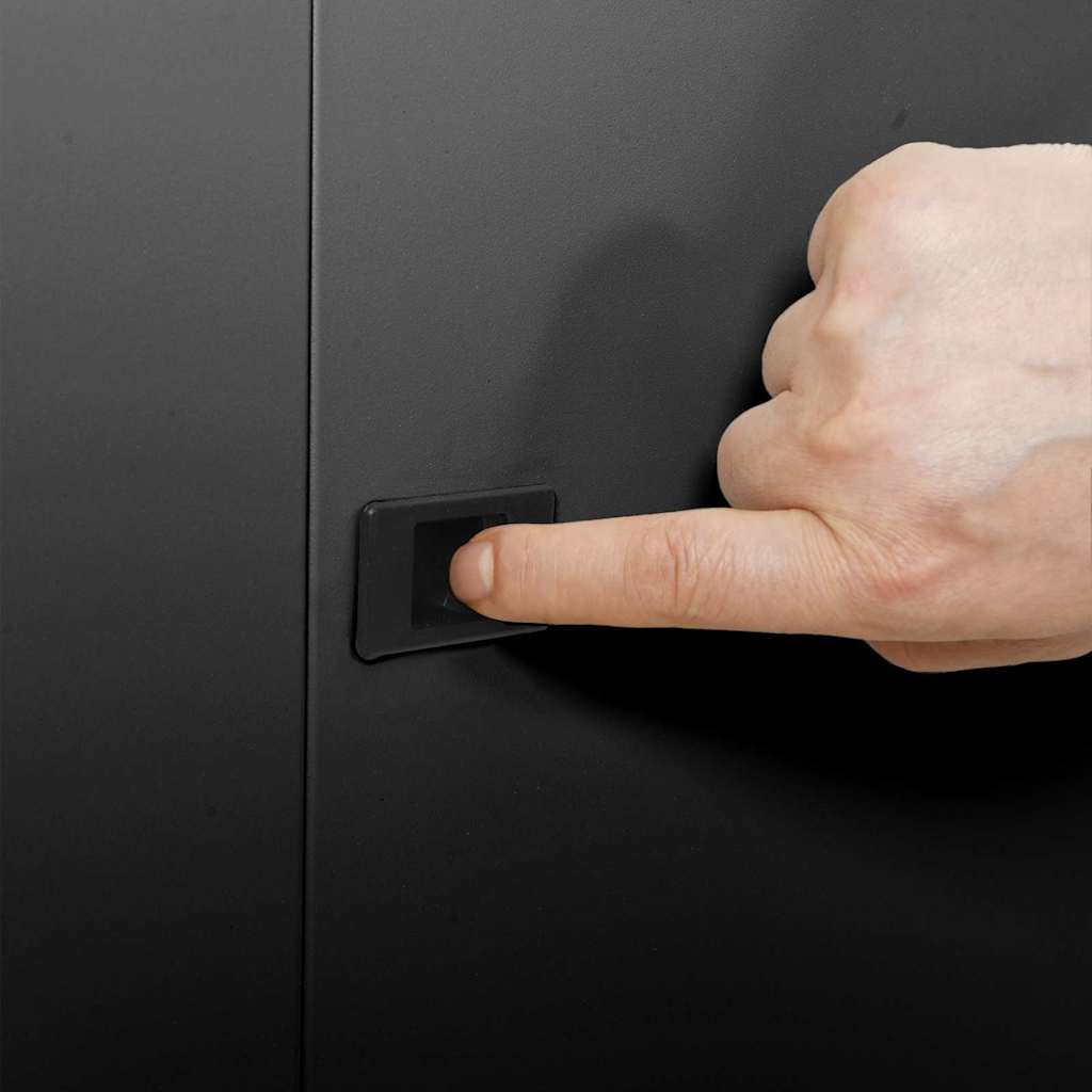 Netzwerkschrank mit Speicher Schwarz 53 x 45 x 21 cm Stahl