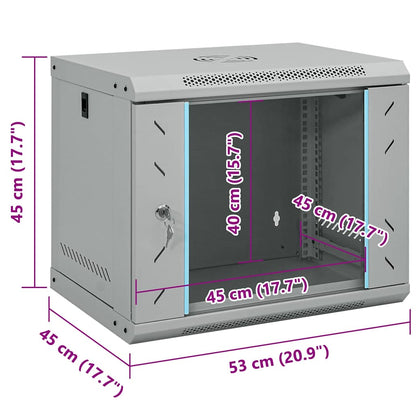 Netzwerkschrank mit Speicher Grau 53 x 45 x 45 cm Stahl