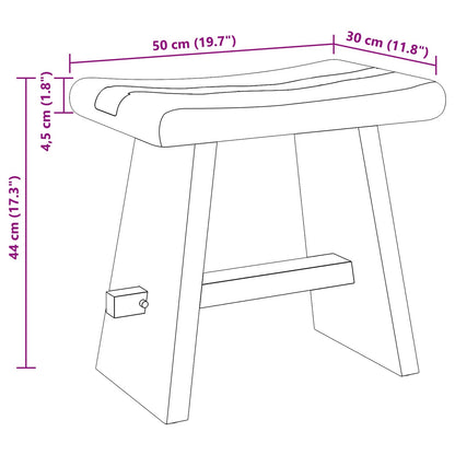 Duschhocker Natur 50 x 30 x 44 cm Massives Suarholz