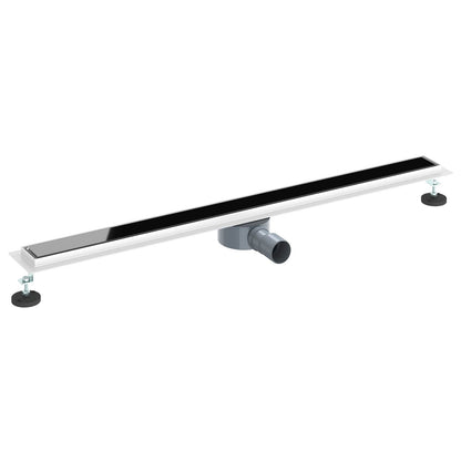 Duschabfluss mit Glashülle und 360° Siphon Schwarz 100 cm