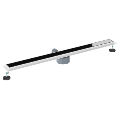 Duschabfluss mit Glashülle und 360° Siphon Schwarz 100 cm