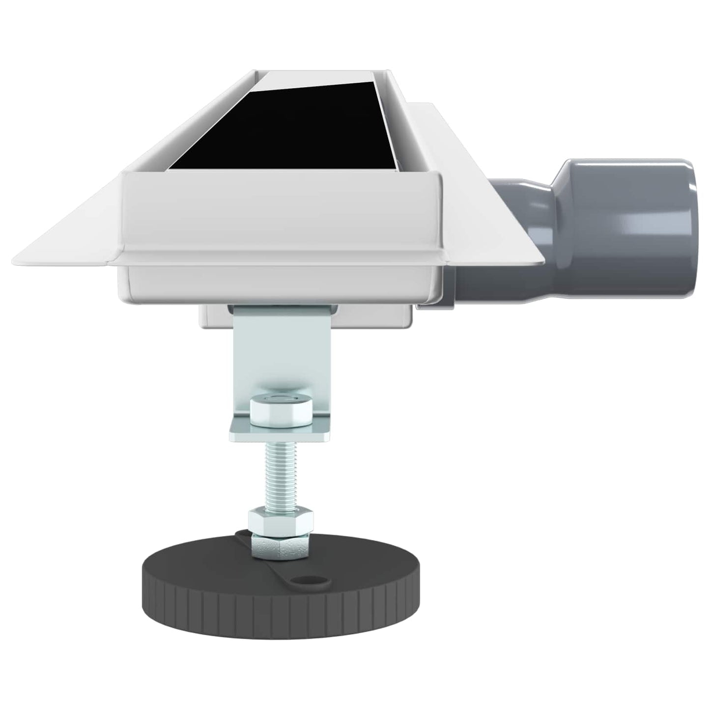 Duschabfluss mit Glasabdeckung Schwarz 80 cm Edelstahl 304