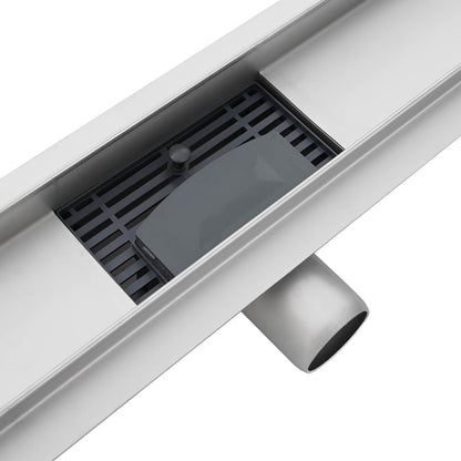 Duschabfluss mit Liniendesign Silber 90 cm Edelstahl 304