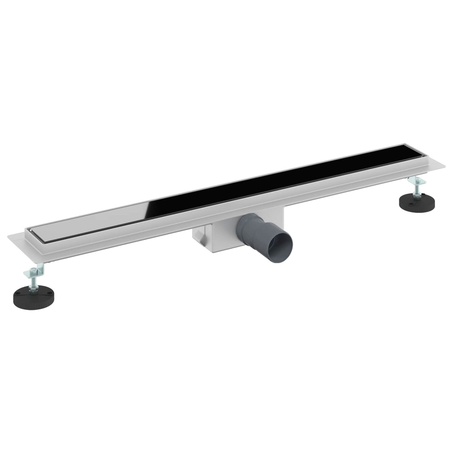 Duschabfluss mit Glasabdeckung Schwarz 70 cm Edelstahl 304